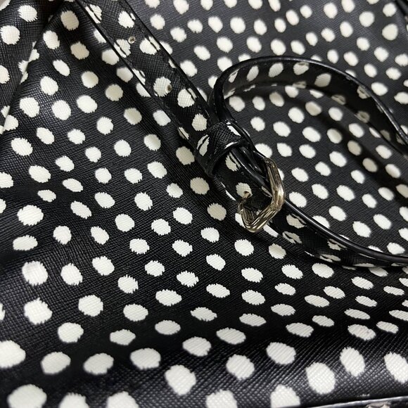 Kate Spade Laurel Way Musical Printed Dot Leather Black White Backpack Medium - Picture 5 of 12